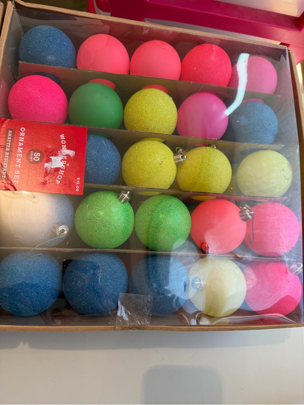 100 Party Ornaments - Pink, Green, Yellow, Blue, Sparkle - Picture 4 of 8